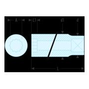 Douille Facom 1/4" 12 pans 1/2