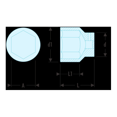 Douille Facom 1" 6 pans 58mm