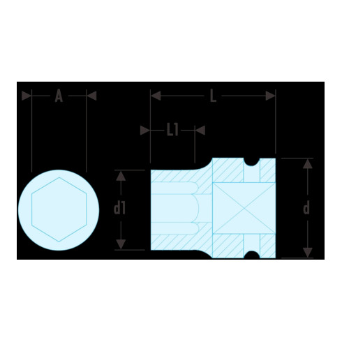 Douille Facom IMPACT 1/2" 12 mm NS.12A