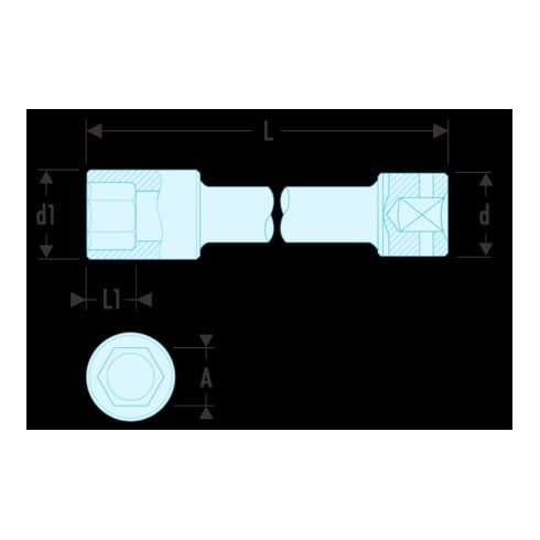 Douille Facom IMPACT 1" long 32 mm NM.32ELA