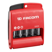 Douille Facom série 1, 10 embouts 50 mm dans un porte-embouts