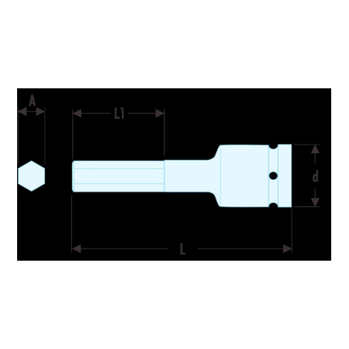 Douille IMPACT Facom 3/4" femelle 22 mm