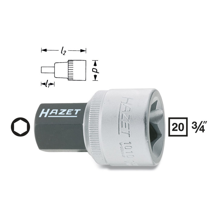 Douille mâle 1010-22 22 mm HAZET