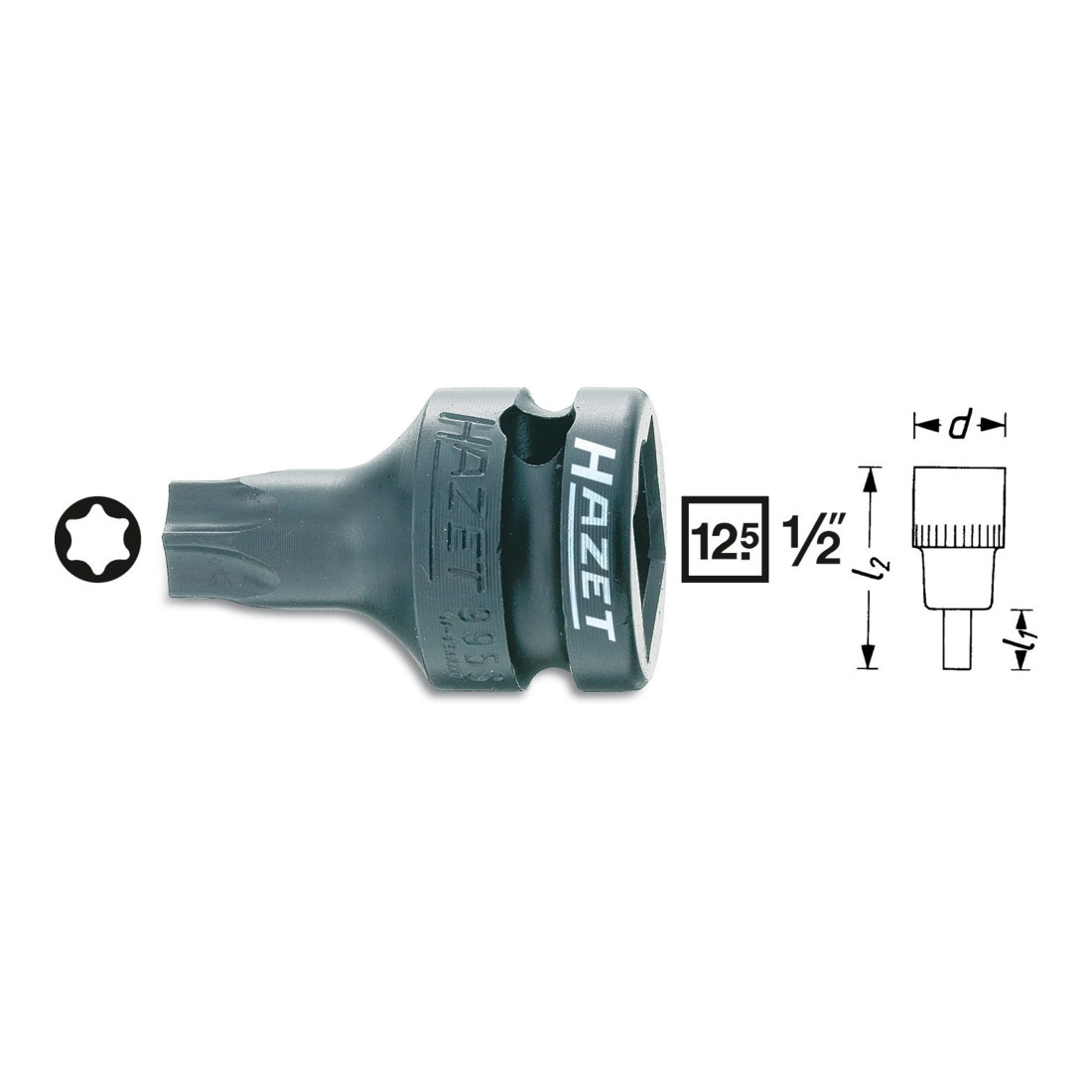 HAZET Clé à douille pour clé à douille 1/2" intérieure TORX® TORX