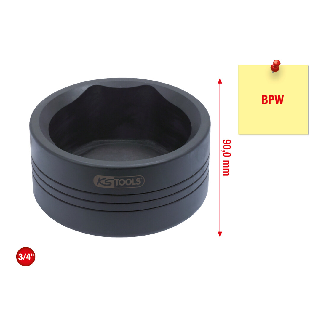 Douille ovale pour capuchon de moyeu, 95mm KS Tools