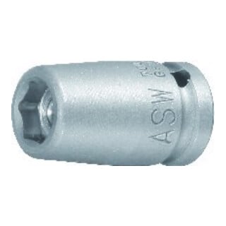 ASW Douille à clé plate hexagonale 1/4" avec aimant