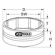 Douille pour écrous d'essieu et capuchons de moyeu 3/4", 115mm, 8 pans KS Tools-3