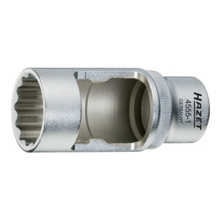 Douille spéciale pour injecteurs 4555-1 ∙ Carré creux 12,5 mm (1/2 pouce) ∙ Profil à 12 pans extérieurs ∙ 27 HAZET