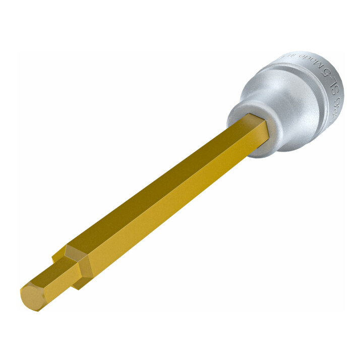 Douille tournevis 6 pans, 1/2 pouce, longue Revêtement TiN, Hexagonal: 5 mm HAZET