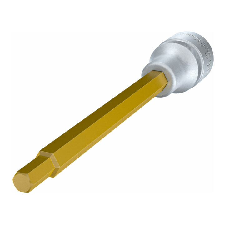 Douille tournevis 6 pans, 1/2 pouce, longue Revêtement TiN, Hexagonal: 6 mm HAZET