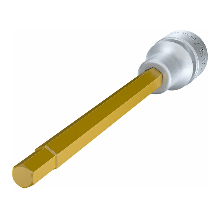 Douille tournevis 6 pans, 1/2 pouce, longue Revêtement TiN, Hexagonal: 7 mm HAZET
