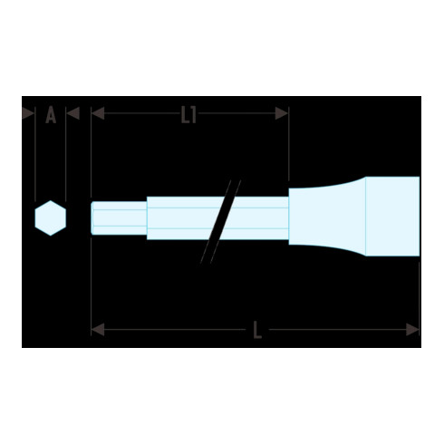 Douille tournevis Facom 1/2" hexagonal 10mm SHP.10LA