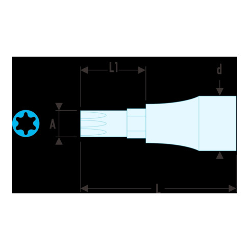 Douille tournevis Facom 1/2" long Torx T41