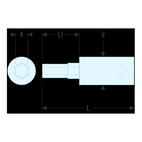 Douille tournevis Facom 1/4" 6 pans 2,5mm