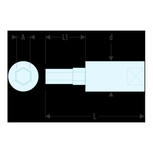 Douille tournevis Facom 1/4" hexagonal 2 mm