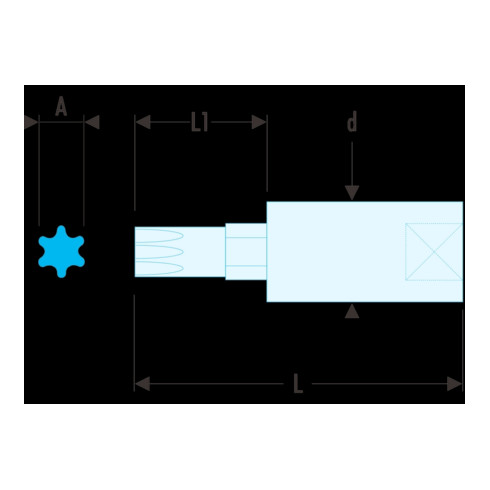 Douille tournevis Facom 1/4" Torx T25