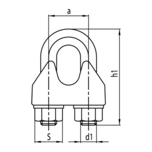 Drahtseilklemme ähnl.DIN 741 Gew.M5 Nenn-Gr.5,0mm verz.VE=250St.