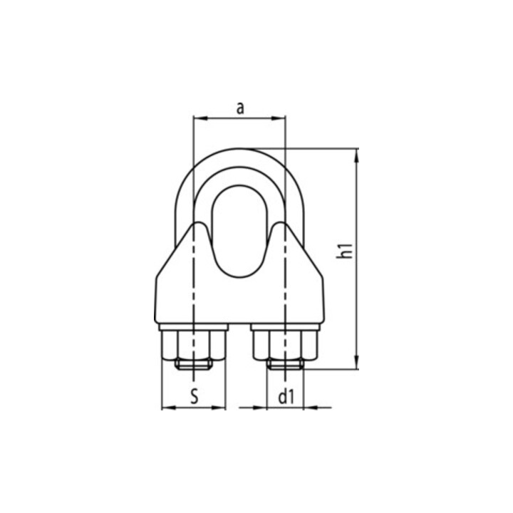 Drahtseilklemme ähnl.DIN 741 Gew.M5 Nenn-Gr.5,0mm verz.VE=250St.