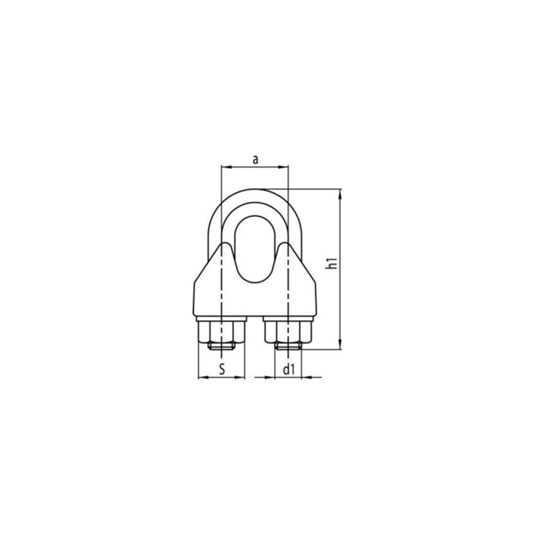Drahtseilklemme ähnl.DIN 741 Gew.M5 Nenn-Gr.5,0mm verz.VE=250St.