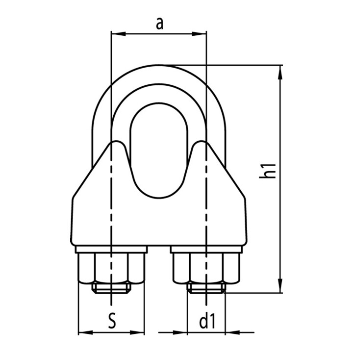 Drahtseilklemme verz. DIN741 D.3mm Gewinde M4