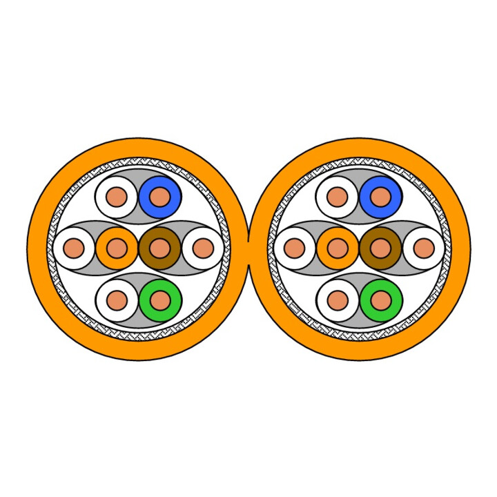 Draka Comteq (DNT) Câble de communication Cat.7 8P S/FTP AWG23 orange 60044700-Eca-T500
