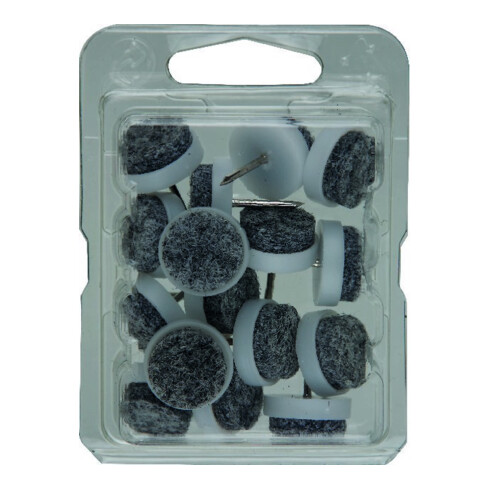 DRANSFELD, boîte de patins feutre avec clou, contenu 8, 28 mm blanc