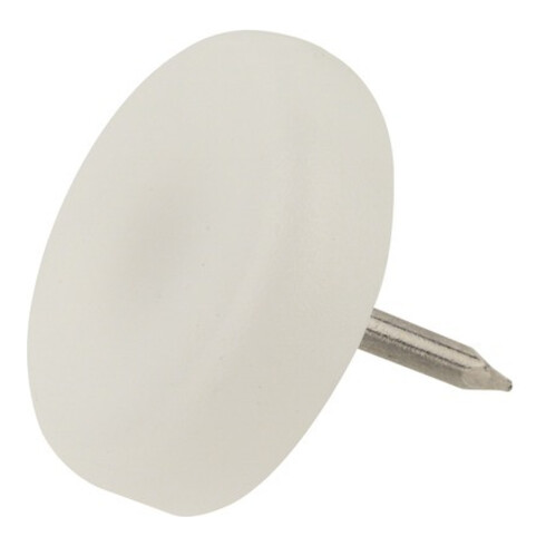DRANSFELD, patin rond, diamètre 18 mm à enfoncer plastique blanc