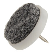 DRANSFELD, patin rond, diamètre 20 mm x L13 mm 111, à enfoncer plastique blanc