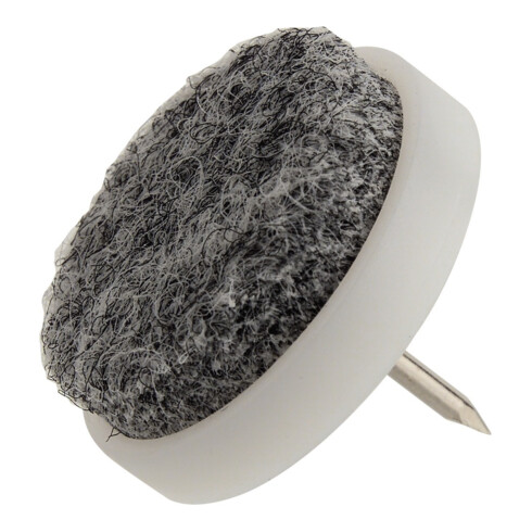 DRANSFELD, patin rond, diamètre 28 mm x L 13 mm 111, à enfoncer plastique blanc