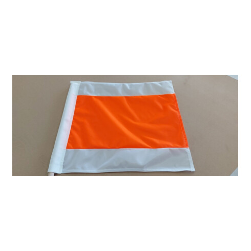 Drapeau de signalisation 75x75 cm avec manche en bois 100 cm