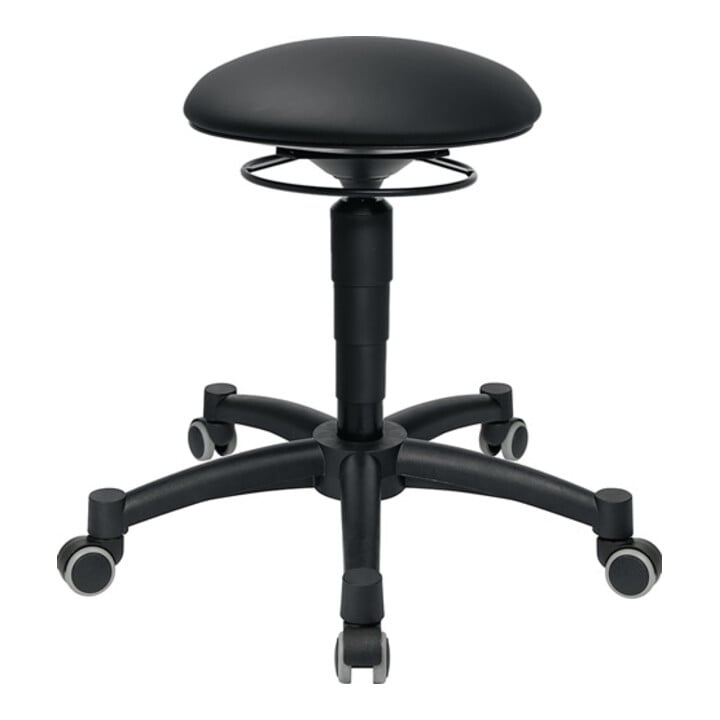 Drehhocker Body Balance m.Rl.Kunstlederpolster schwarz Sitz-H.420-550mm TOPSTAR
