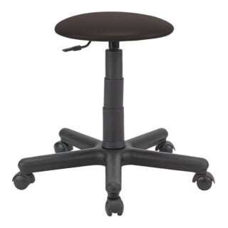 Drehhocker Goliath Kunstledersitz schwarz Sitzhöhe 395-530 mm mit Rollen