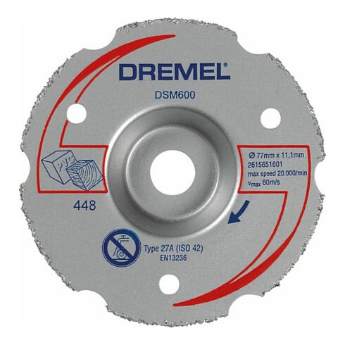 Dremel DSM20 Disque à tronçonner polyvalent au carbure, DSM600