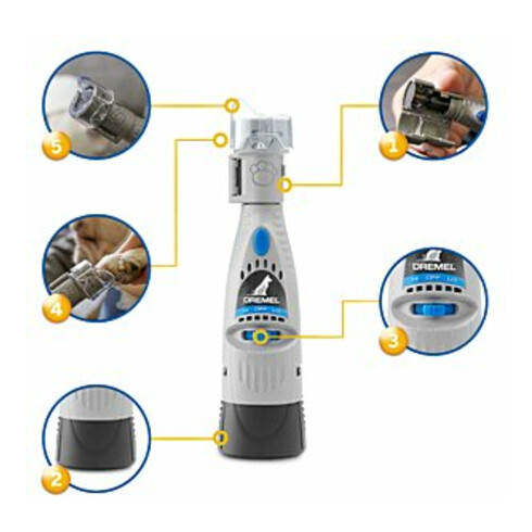 DREMEL® Krallenpflegeset für Haustiere (125 W) mit 1 Vorsatzgerät, 4 Zubehöre