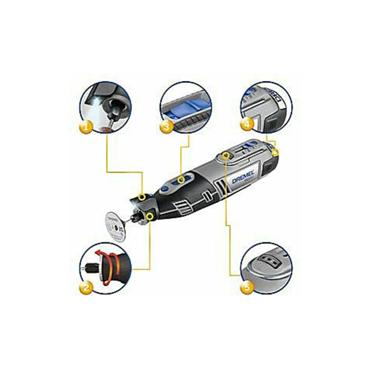 Dremel outil multifonction sans fil 8220-1/5, Li-Ion (12 Volt), 1 accessoire, 5 accessoires