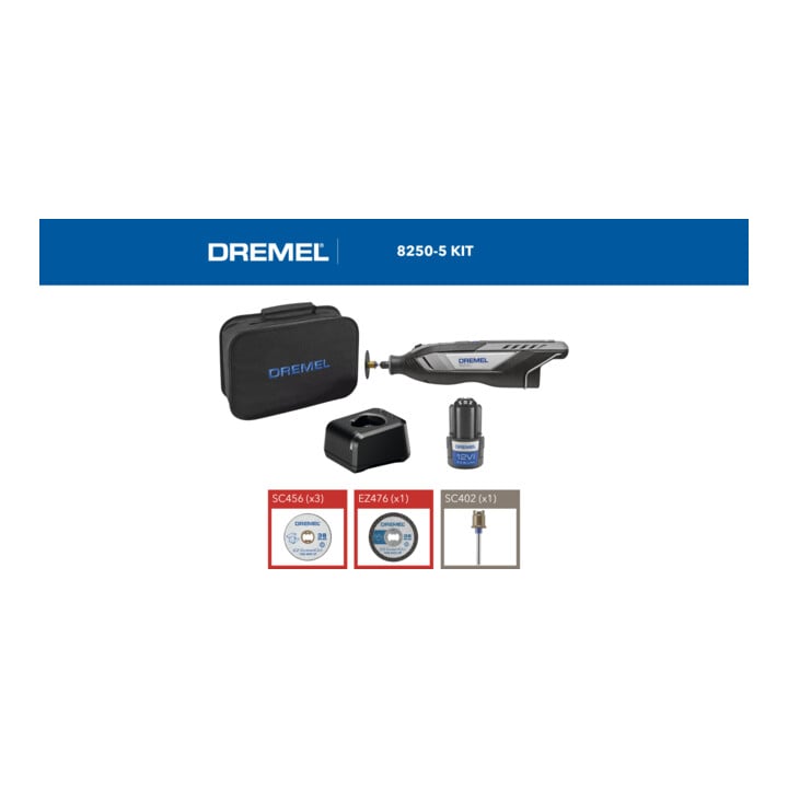 DREMEL® 8250, Akku-Multifunktionswerkzeug 8250-5 (12 V), 5 Zubehöre
