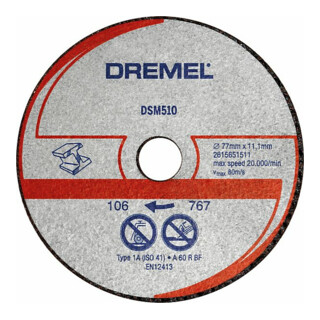 DREMEL® Disque de coupe pour métal et plastique DSM20