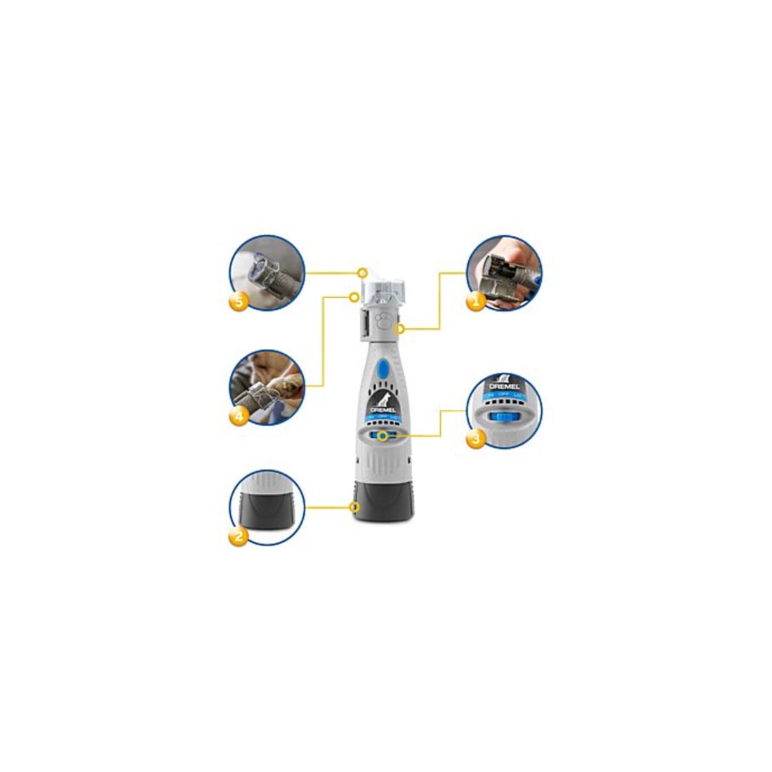 DREMEL® Krallenpflegeset für Haustiere (125 W) mit 1 Vorsatzgerät, 4 Zubehöre