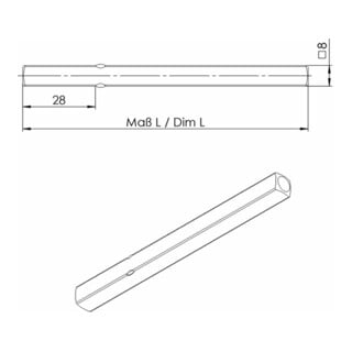 Drückerstift OGRO 114 PB 4-KT.8x123mm STA OGRO