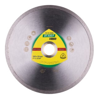 DT 300 F Disques à tronç. Diamanté Klingspor 200 x 1,9 x 30 mm 1,9 x 7 mm, Jante continue Bague de réduction 25,4