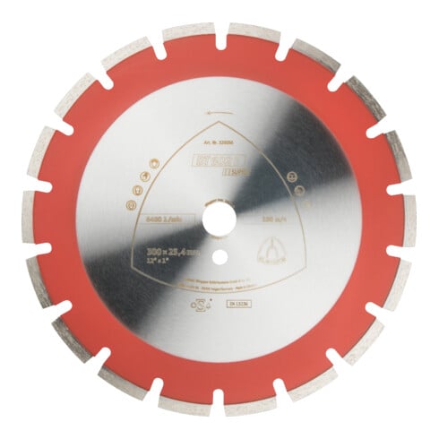 DT 602 B Disques à tronç. Diamanté Klingspor 300 x 2,8 x 25,4 mm 18 segments 40 x 2,8 x 9 mm, Segments multiples