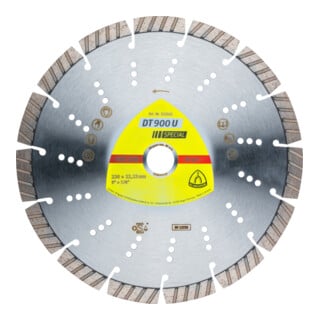 DT 900 U Disques à tronç. Diamanté Klingspor 230 x 2,6 x 22,23 mm 15 segments 42 x 2,6 x 12 mm, Standard turbo