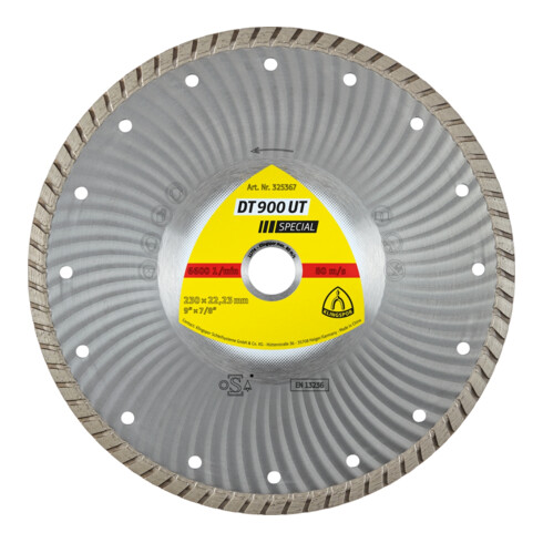 DT 900 UT Disques à tronç. Diamanté Klingspor 125 x 2,2 x 22,23 mm 2,2 x 10 mm, Jante turbo fermée