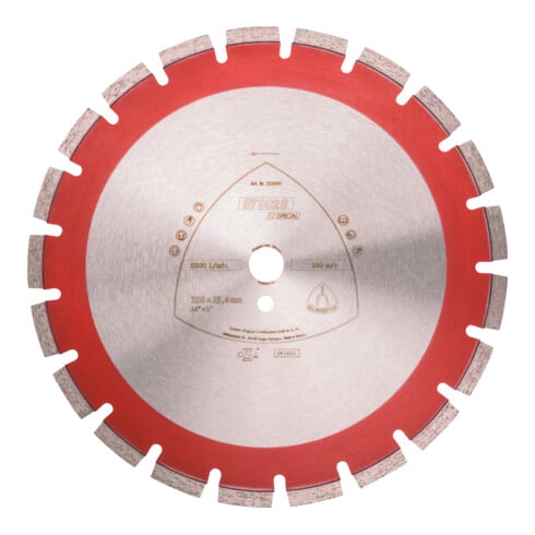 DT 902 B Disques à tronç. Diamanté Klingspor 300 x 2,8 x 25,4 mm 18 segments 40 x 2,8 x 11 mm, Segments multiples