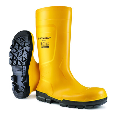Dunlop Bottes WORK-IT JAUNE PVC SR LO LG S5 Taille 45