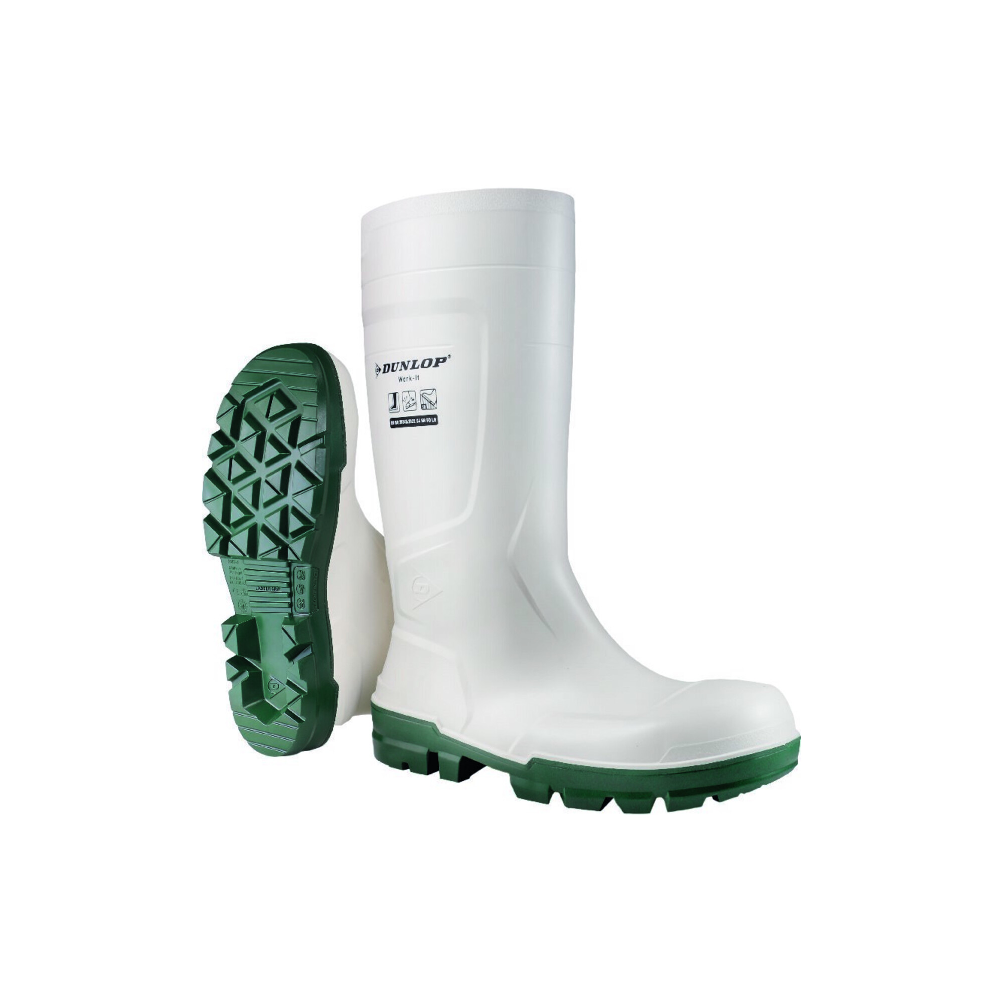 Dunlop Stiefel WORK-IT WHITE PVC, SR LO LG S4 Gr. 45