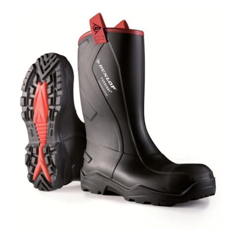 Dunlop Stivali di sicurezza neri PUROFORT + RUGGED FULL SAFETY