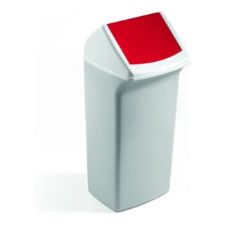 DURABIN Abfallbehälter Flip 40 weiß/rot 40l