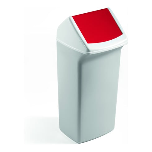 DURABIN Abfallbehälter Flip 40 weiß/rot 40l