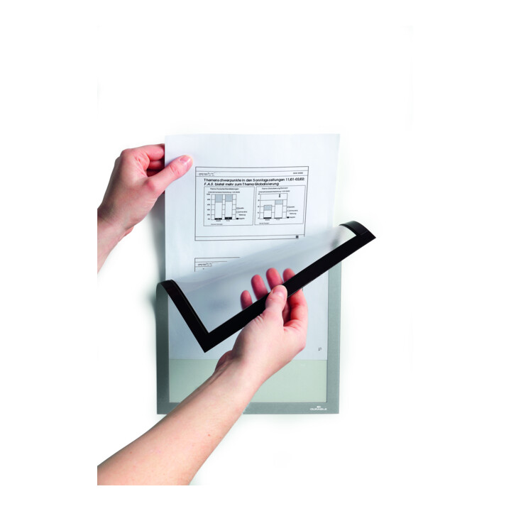 Durable Cadre d'information DURAFRAME® MAGNETIC A4 argent 5 pièces